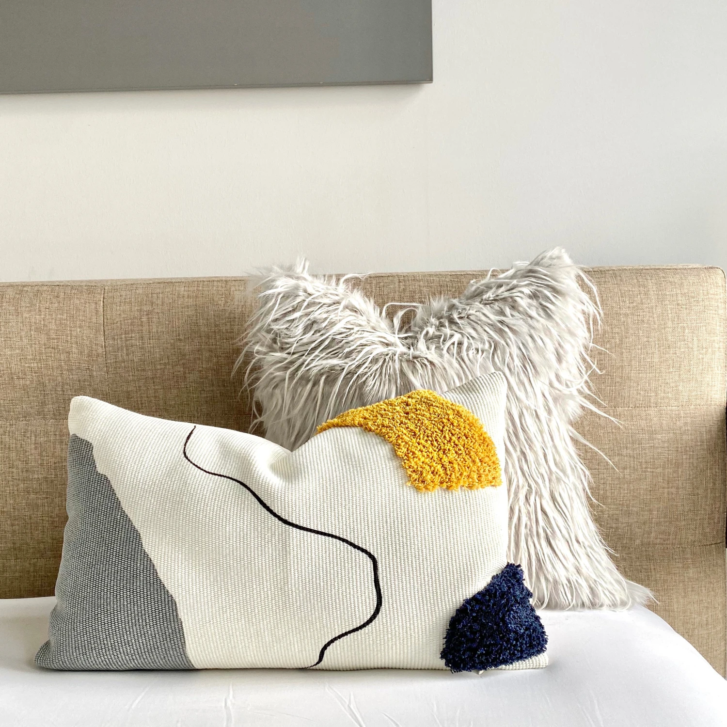 Blot Abstract Shag Pillow Cover - 12" X 20" 3 Blot Abstract Shag Pillow Cover - 12" X 20" - Image 3