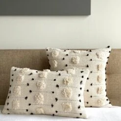 Threaded Swedish Tuft Pillow Cover - 12" X 20" -Cozy Light World PhotoMay16 115039AM