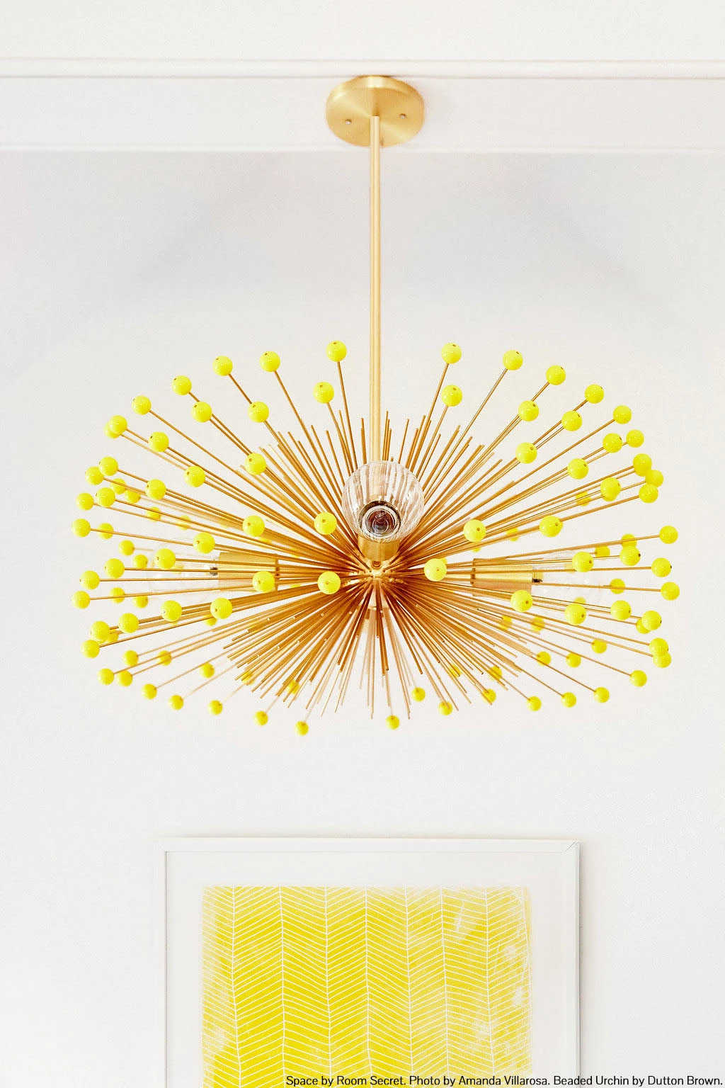 Color Beaded Urchin Chandelier 27" 5 Color Beaded Urchin Chandelier 27" - Image 5