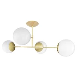 Big Status Flush Mount 42" 10 Big Status Flush Mount 42" -Cozy Light World big status globe flush mount 42 brass white 1