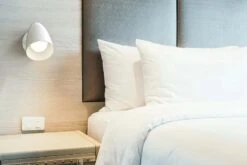 Color Boom Sconce - No Arm -Cozy Light World boom sconce no arm brass chalk bedroom side table scene dutton brown 1