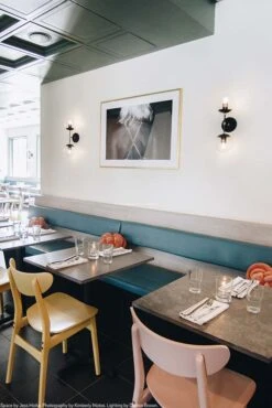 Cap Double Sconce 6" -Cozy Light World cap double globe sconce 6 black brass clear jess hicks kimberly motos clara carlsbad dining room scene 4