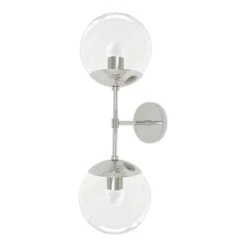 Cap Double Sconce 8" -Cozy Light World cap double globe sconce 8 nickel clear 1 3f346d93 3e24 49d0 969e f0f4cb34043d