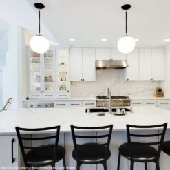 Cap Pendant 10" 13 Cap Pendant 10" -Cozy Light World cap globe pendant 10 black nickel lighting by dutton brown space by HQ design build brandon witzel 5