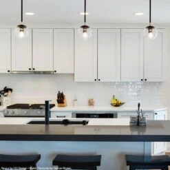 Color Cap Pendant 6" 24 Color Cap Pendant 6" -Cozy Light World cap globe pendant 6 black nickel lighting by dutton brown space by HQ design build brandon witzel 5