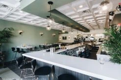 Cap Pendant 8" 14 Cap Pendant 8" -Cozy Light World cap globe pendant 8 black brass clear jess hicks kimberly motos clara carlsbad bar scene 2