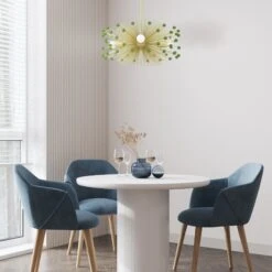 Color Beaded Urchin Chandelier 20" 21 Color Beaded Urchin Chandelier 20" -Cozy Light World color beaded urchin chandelier 20 brass cobalt kitchen scene