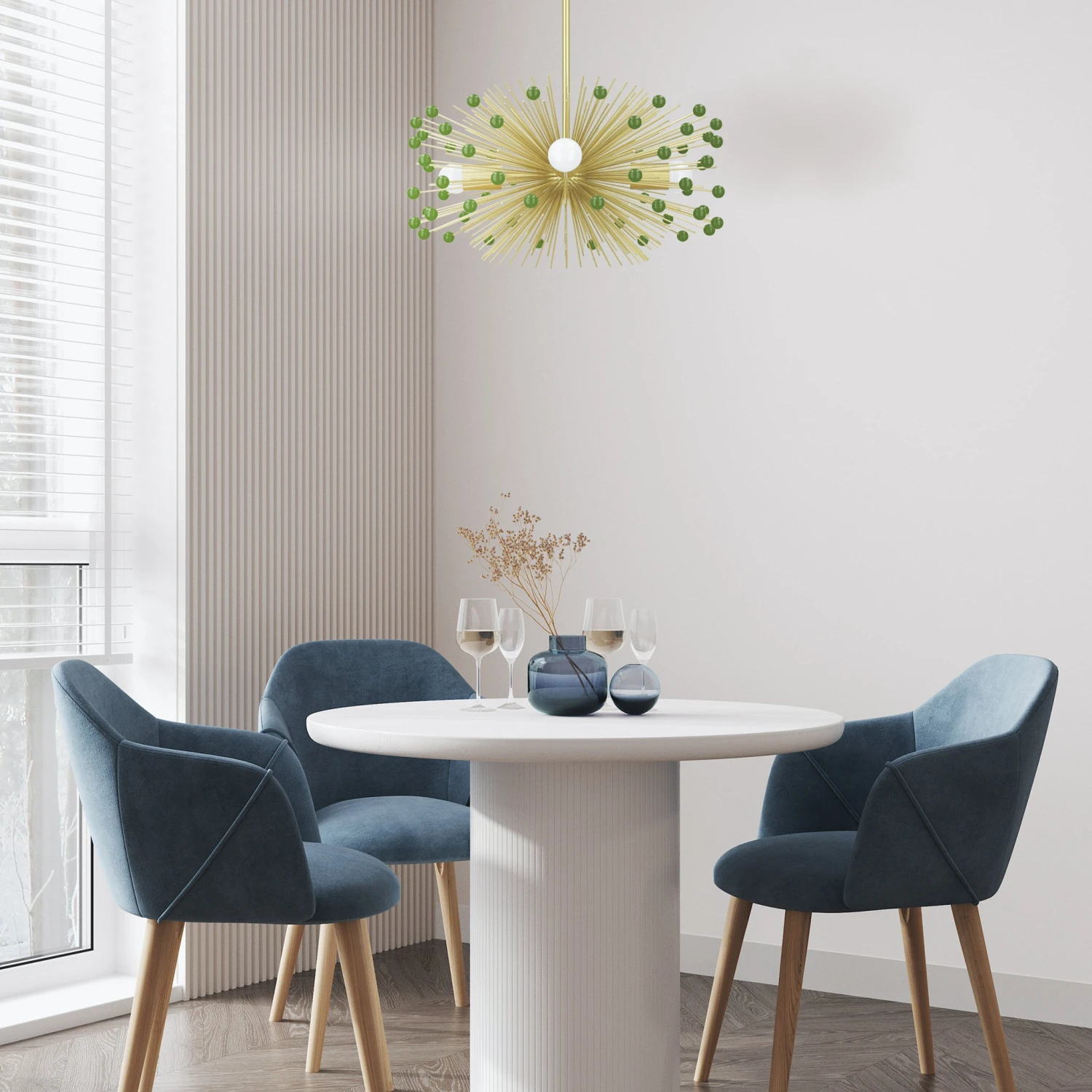 Color Beaded Urchin Chandelier 20" 4 Color Beaded Urchin Chandelier 20" - Image 4