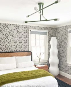 Color Commander Flush Mount 47" -Cozy Light World commander 3 flush mount green lighting dutton brown space by nicole hirsch interiors 1