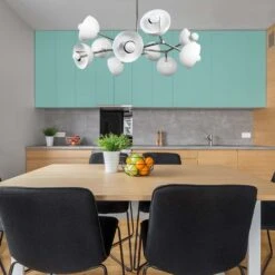 Color Alegria Chandelier 30" 27 Color Alegria Chandelier 30" -Cozy Light World crown cup chandelier white nickel dining room square 1