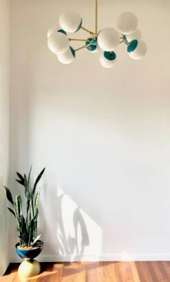 Color Crown Chandelier 32" 23 Color Crown Chandelier 32" -Cozy Light World crown globe chandelier brass turquoise entry lighting dutton brown