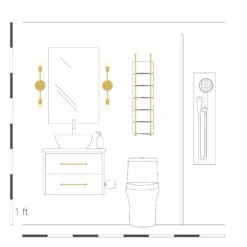 Throne Towel Rack 36" 17 Throne Towel Rack 36" -Cozy Light World dutton brown elevation drawing bathroom 2 brass throne towel rack 36