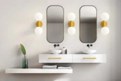 Color Icon 2 Sconce -Cozy Light World icon 2 sconce swift pulls ochre bathroom vanity lighting dutton brown 1