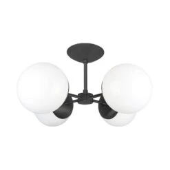 Orbi Flush Mount -Cozy Light World orbi globe flush mount black white 1