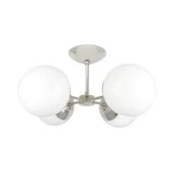 Orbi Flush Mount -Cozy Light World orbi globe flush mount nickel white 1