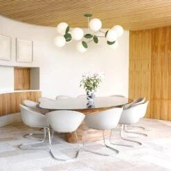 Color Crown Flush Mount 46" 24 Color Crown Flush Mount 46" -Cozy Light World scene crown flush mount 46 nickel python green 1x1 1