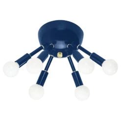 Color Sputnik Flush Mount -Cozy Light World sputnik flush mount brass cobalt