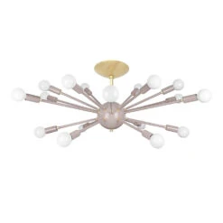 Color Elliptical Sputnik Flush Mount -Cozy Light World sputnik flush mount elliptical brass barely 1