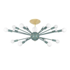 Color Elliptical Sputnik Flush Mount -Cozy Light World sputnik flush mount elliptical brass lagoon 1