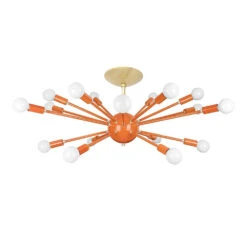 Color Elliptical Sputnik Flush Mount -Cozy Light World sputnik flush mount elliptical brass orange 1