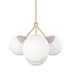 Color Tetra Chandelier -Cozy Light World tetra globe chandelier brass barely white 1
