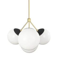 Color Tetra Chandelier -Cozy Light World tetra globe chandelier brass black white 1