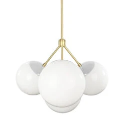 Color Tetra Chandelier -Cozy Light World tetra globe chandelier brass chalk white 1