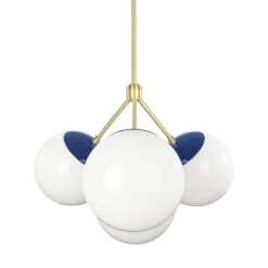 Color Tetra Chandelier -Cozy Light World tetra globe chandelier brass cobalt white 1