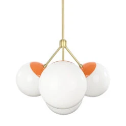 Color Tetra Chandelier -Cozy Light World tetra globe chandelier brass orange white 1