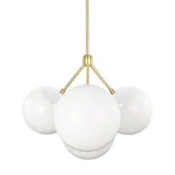 Color Tetra Chandelier -Cozy Light World tetra globe chandelier brass white white 1