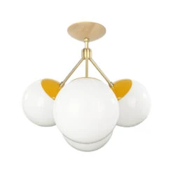 Color Tetra Flush Mount 32 Color Tetra Flush Mount -Cozy Light World tetra globe flush mount brass ochre white 1